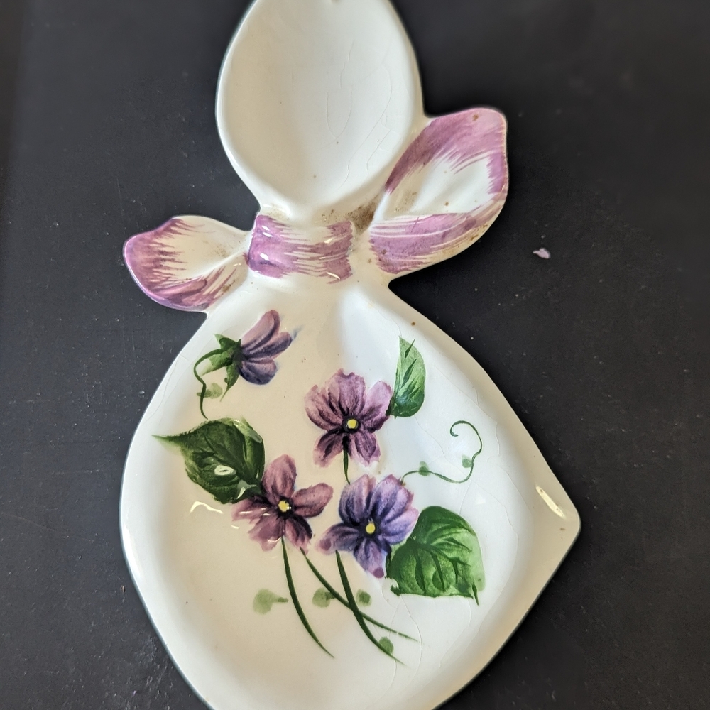 Lefton Sweet Violets Spoon Rest